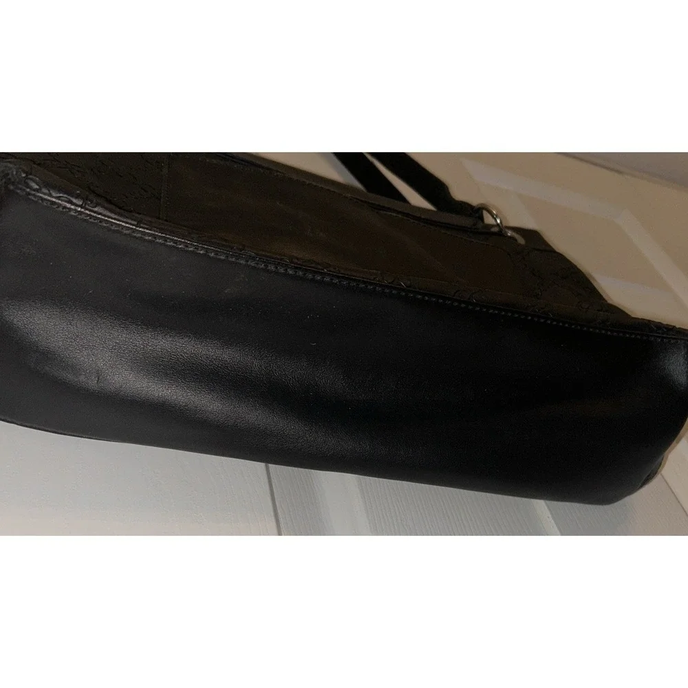 Nine West Leisha‎ Black Purse Double Strap Silver Medium Embossed